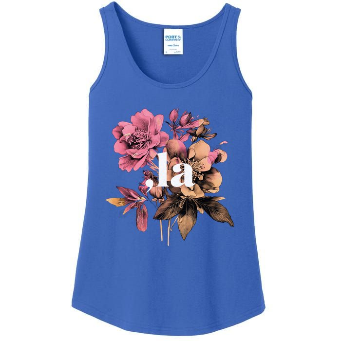 Comma La Vintage Floral Feminine Flowers Comma La Meaningful Gift Ladies Essential Tank