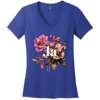 Comma La Vintage Floral Feminine Flowers Comma La Meaningful Gift Women's V-Neck T-Shirt