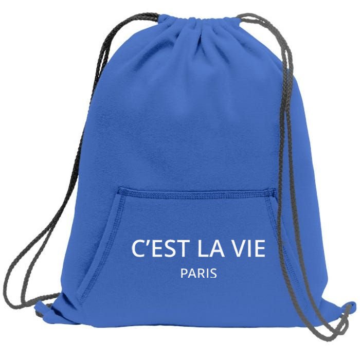 CEst La Vie Paris Sweatshirt Cinch Pack Bag