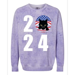 Cat Lady Vote For Kamala 2024 Election Colorblast Crewneck Sweatshirt