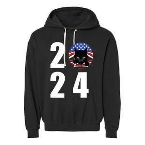 Cat Lady Vote For Kamala 2024 Election Garment-Dyed Fleece Hoodie