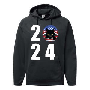 Cat Lady Vote For Kamala 2024 Election Performance Fleece Hoodie