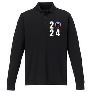 Cat Lady Vote For Kamala 2024 Election Performance Long Sleeve Polo