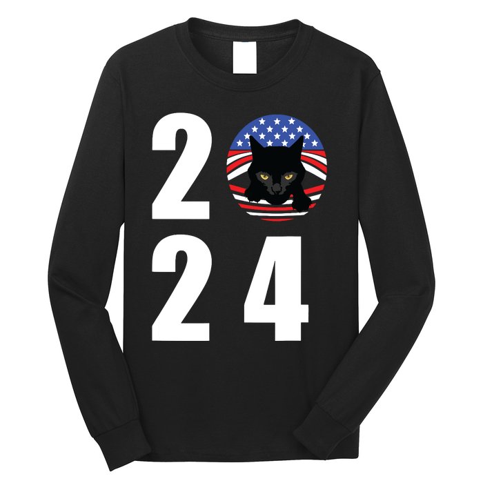 Cat Lady Vote For Kamala 2024 Election Long Sleeve Shirt