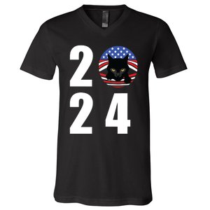 Cat Lady Vote For Kamala 2024 Election V-Neck T-Shirt