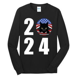 Cat Lady Vote For Kamala 2024 Election Tall Long Sleeve T-Shirt