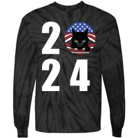 Cat Lady Vote For Kamala 2024 Election Tie-Dye Long Sleeve Shirt