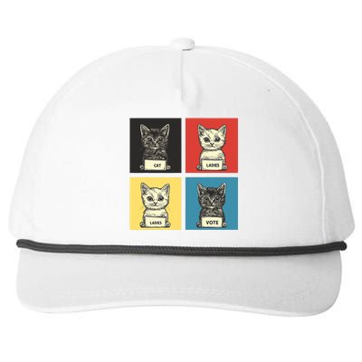 Cat Ladies Vote Fun Election Theme Cute Kittens Snapback Five-Panel Rope Hat