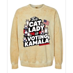 Cat Lady Voting For Kamala Harris 2024 1st Female President Colorblast Crewneck Sweatshirt