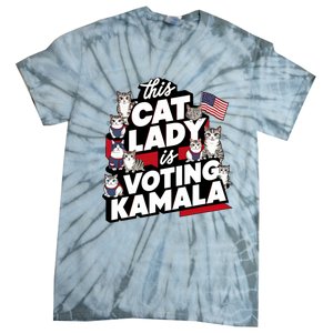 Cat Lady Voting For Kamala Harris 2024 1st Female President Tie-Dye T-Shirt