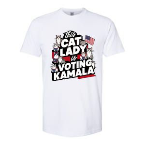 Cat Lady Voting For Kamala Harris 2024 1st Female President Softstyle CVC T-Shirt