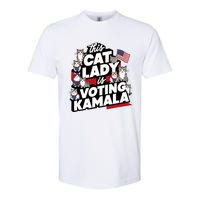 Cat Lady Voting For Kamala Harris 2024 1st Female President Softstyle CVC T-Shirt