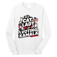 Cat Lady Voting For Kamala Harris 2024 1st Female President Long Sleeve Shirt