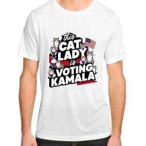 Cat Lady Voting For Kamala Harris 2024 1st Female President Adult ChromaSoft Performance T-Shirt