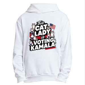 Cat Lady Voting For Kamala Harris 2024 1st Female President Urban Pullover Hoodie