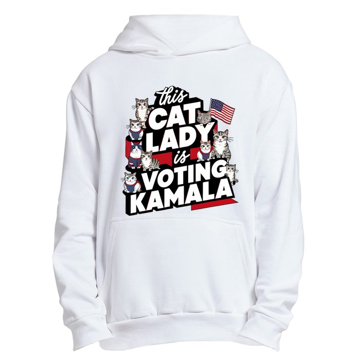 Cat Lady Voting For Kamala Harris 2024 1st Female President Urban Pullover Hoodie