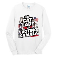 Cat Lady Voting For Kamala Harris 2024 1st Female President Tall Long Sleeve T-Shirt