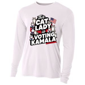 Cat Lady Voting For Kamala Harris 2024 1st Female President Cooling Performance Long Sleeve Crew