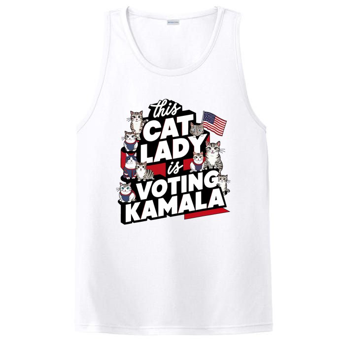 Cat Lady Voting For Kamala Harris 2024 1st Female President PosiCharge Competitor Tank