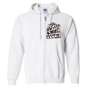 Cat Lady Voting For Kamala Harris 2024 1st Female President Full Zip Hoodie