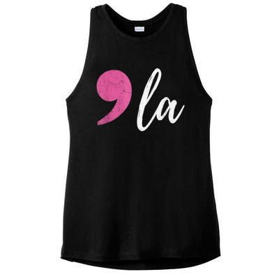 Comma +  La Vote Kamala Harris For President 2024 Election Ladies PosiCharge Tri-Blend Wicking Tank