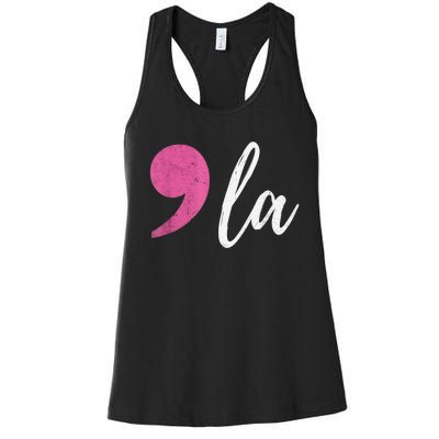 Comma +  La Vote Kamala Harris For President 2024 Election Women's Racerback Tank