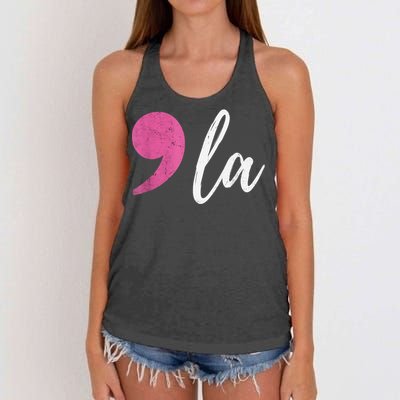 Comma +  La Vote Kamala Harris For President 2024 Election Women's Knotted Racerback Tank