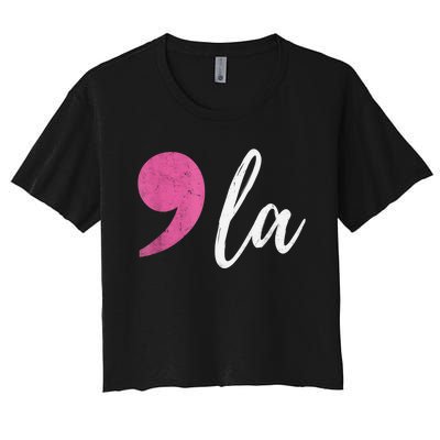 Comma +  La Vote Kamala Harris For President 2024 Election Women's Crop Top Tee