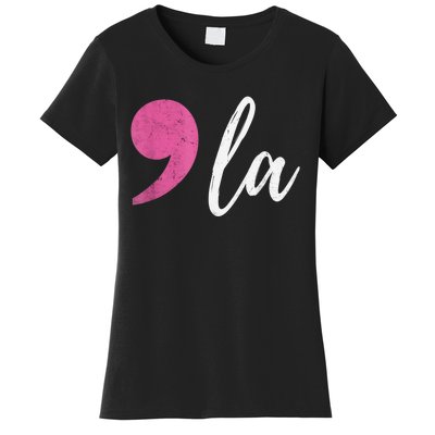 Comma +  La Vote Kamala Harris For President 2024 Election Women's T-Shirt