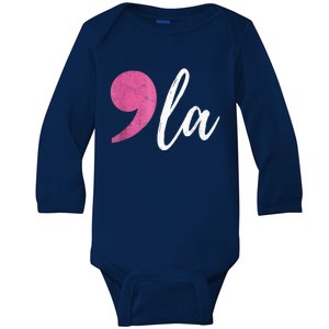 Comma +  La Vote Kamala Harris For President 2024 Election Baby Long Sleeve Bodysuit