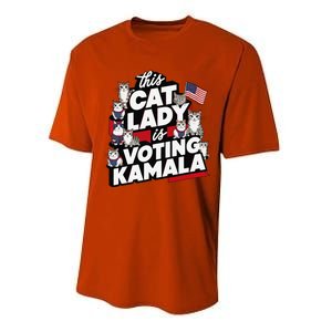 Cat Lady Voting For Kamala Harris 2024 1st Female President Gift Performance Sprint T-Shirt