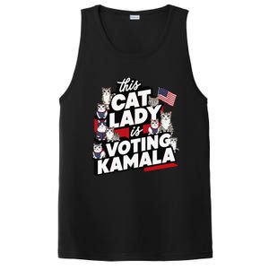 Cat Lady Voting For Kamala Harris 2024 1st Female President Gift PosiCharge Competitor Tank