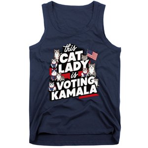 Cat Lady Voting For Kamala Harris 2024 1st Female President Gift Tank Top