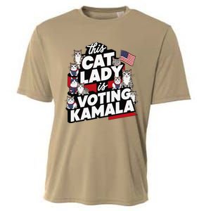 Cat Lady Voting For Kamala Harris 2024 1st Female President Gift Cooling Performance Crew T-Shirt