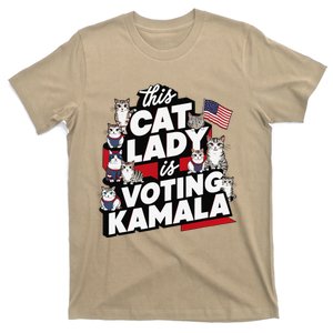 Cat Lady Voting For Kamala Harris 2024 1st Female President Gift T-Shirt