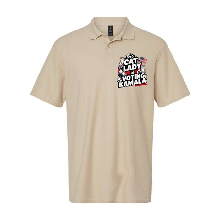 Cat Lady Voting For Kamala Harris 2024 1st Female President Gift Softstyle Adult Sport Polo