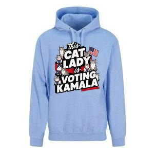 Cat Lady Voting For Kamala Harris 2024 1st Female President Gift Unisex Surf Hoodie