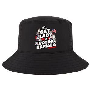 Cat Lady Voting For Kamala Harris 2024 1st Female President Cool Comfort Performance Bucket Hat