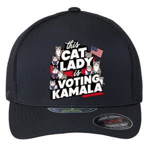 Cat Lady Voting For Kamala Harris 2024 1st Female President Flexfit Unipanel Trucker Cap