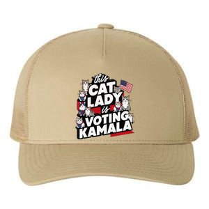 Cat Lady Voting For Kamala Harris 2024 1st Female President Yupoong Adult 5-Panel Trucker Hat