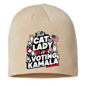 Cat Lady Voting For Kamala Harris 2024 1st Female President Sustainable Beanie