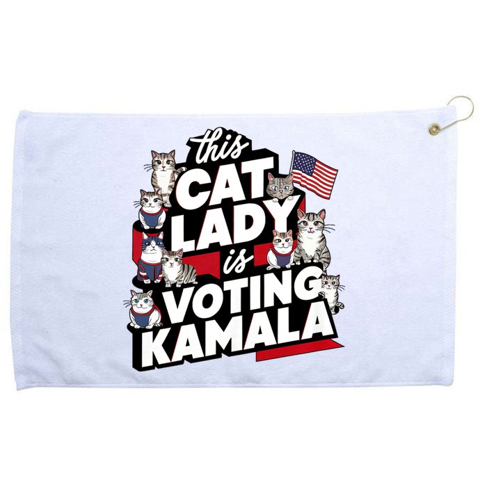 Cat Lady Voting For Kamala Harris 2024 1st Female President Grommeted Golf Towel