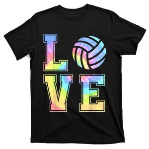 Cute Love Volleyball Tie Dye Volleyball Gift T-Shirt