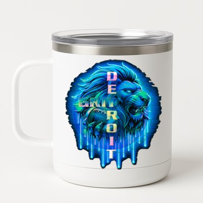 Christian Lover Vintage Quote Grit Lion Funny Retro Animal 12 oz Stainless Steel Tumbler Cup