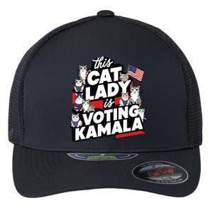 Cat Lady Voting For Kamala Harris 2024 1st Female President Flexfit Unipanel Trucker Cap