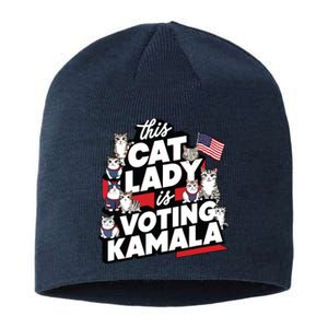 Cat Lady Voting For Kamala Harris 2024 1st Female President Sustainable Beanie