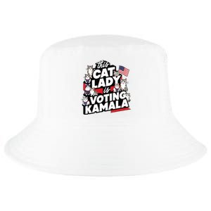 Cat Lady Voting For Kamala Harris 2024 1st Female President Cool Comfort Performance Bucket Hat