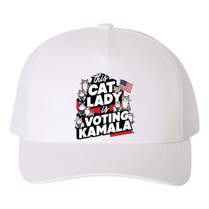 Cat Lady Voting For Kamala Harris 2024 1st Female President Yupoong Adult 5-Panel Trucker Hat