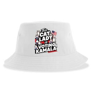 Cat Lady Voting For Kamala Harris 2024 1st Female President Sustainable Bucket Hat