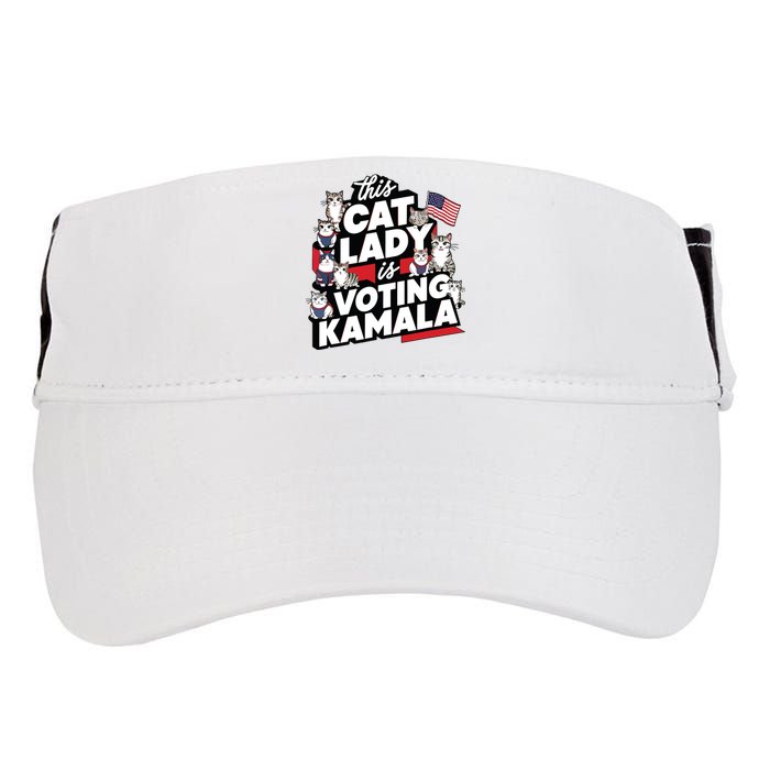 Cat Lady Voting For Kamala Harris 2024 1st Female President Adult Drive Performance Visor